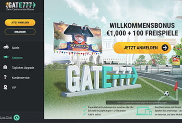 Preview: Startseite von Gate777