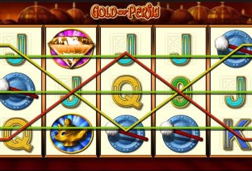 Das Spielfeld des Risikoleiter Slots Gold of Persia.