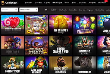 Die riesige Spielauswahl des Goldenbet Casinos.