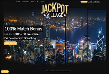 Die Webseite von Jackpot Village im Überblick