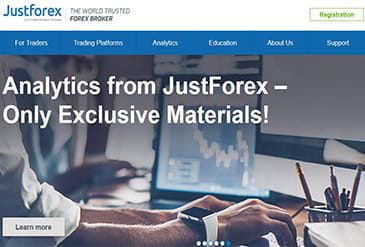 Homepage von JustForex