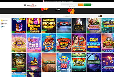 Die KnightSlots Spieleauswahl