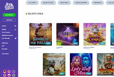 Einige der Online Slots im Laz Vegas Casino.