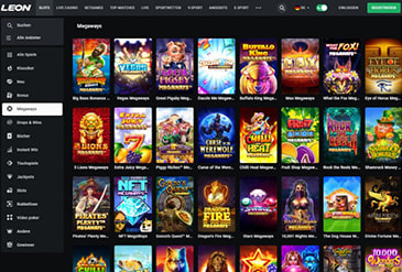 Übersicht über die Spiele bei Leon Casino.