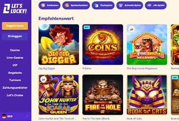 Die beliebtesten Spielautomaten bei LetsLucky.