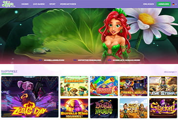 Die Homepage im Lucy's Casino mit einigen Spitzenspielen.