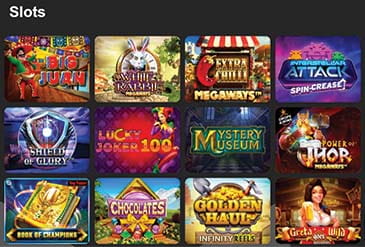 Die Logos einiger der beliebten Spiele im Mad Money Casino.