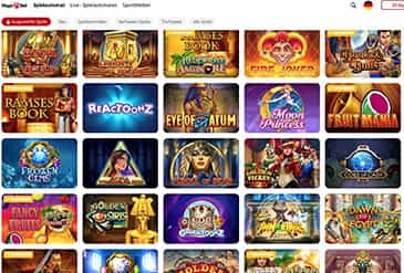 Spielauswhl bei MagicRed.