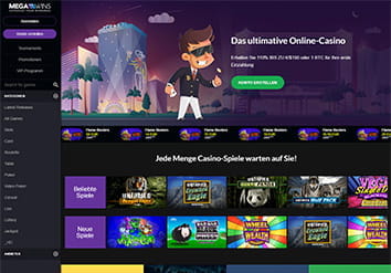 Homepage vom Megawins Casino