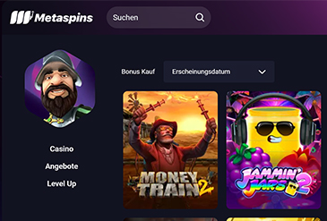 Beliebte Spiele im Metaspins Casino.