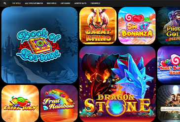 Die BillionVegas Spielauswahl mit namhaften Online Slots wie Gonzo's Quest oder Starburst.