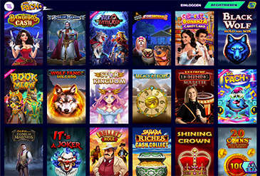 Die Spielauswahl bei Mr.Pacho.