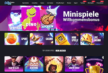 Die MyStake Casino Startseite.