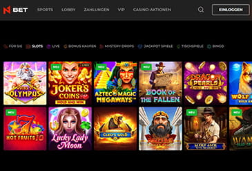 Einige Online Spielautomaten des N1 Bet Casinos.