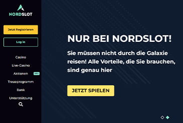 Die Homepage des NordSlot Casinos.