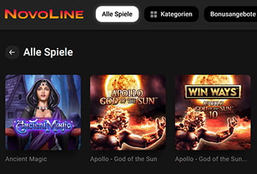 Die Spiele bei Novoline.