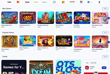 Die Oxicasino Startseite.