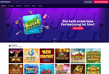 Die Homepage der PartySlots Spielothek.