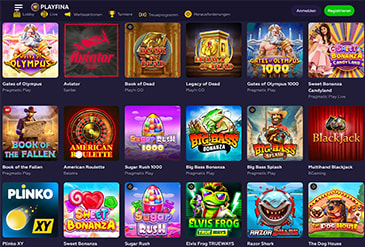 Die Spielauswahl bei Playfina.