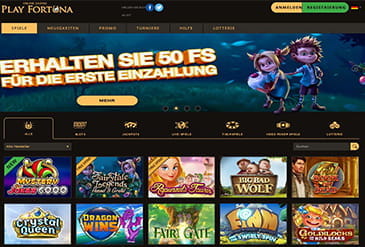 Startseite vom Play Fortuna Casino