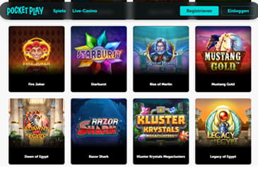 Die Spiele im Pocket Play Casino.