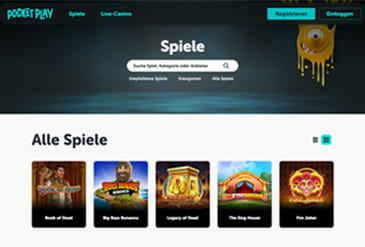 Die Homepage von Pocket Play.