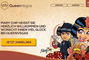 Startseite vom Queen Vegas Casino