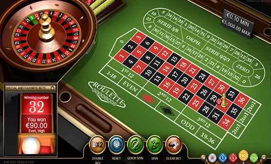 Roulette Advanced Tisch von NetEnt.