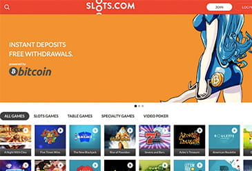 Homepage vom Slots.com