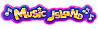 Music Island Slot Logo.