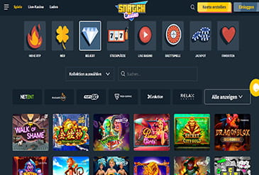 Die Snatch Casino Homepage.