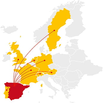 Grafik, die sich darauf bezieht, dass in der ganzen Welt/Europa Interesse an El Gordo besteht