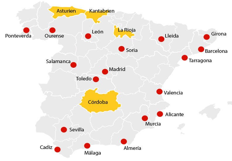 Grafik, die sich darauf bezieht, dass bestimmte Losnummern nur in bestimmten Regionen Spaniens vorkommen