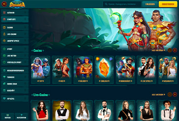 Startseite des Webportals von Spinanga Casino.