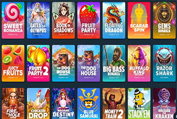 Vorschau Stake Spielauswahl.