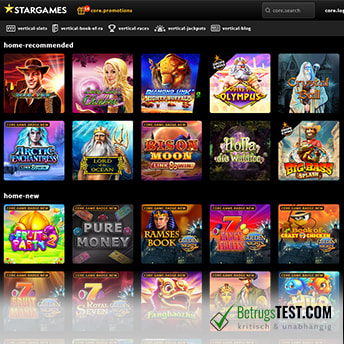 Die StarGames Homepage.