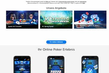 Die Startseite von 888Poker