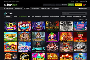 Die riesige Spielauswahl im Sultanbet.
