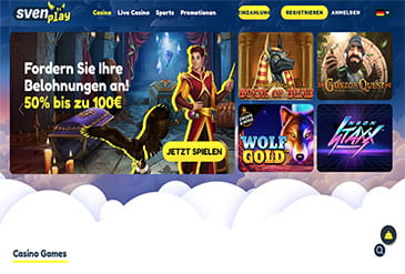Die Startseite von Sven-play.