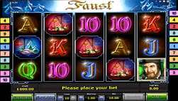 Alt text: Der Online Spielautomat Faust.