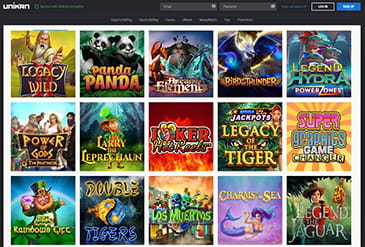 Die Spielauswahl des Anbieters Unikrn mit vielen unterschiedlichen Titeln. 