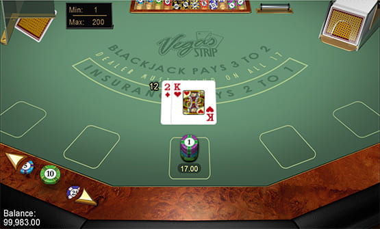 Vegas Strip Blackjack Tisch von Microgaming.