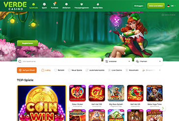 Verde Casino Startseite.