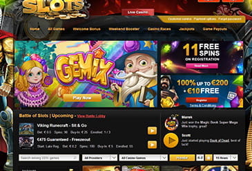 Homepage vom Videoslots Casino
