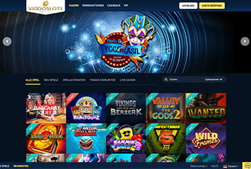 Die Homepage vom Viggoslots Casino.