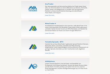 Vorschaubild avatrade Übersicht Plattformen