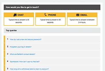 Vorschaubild Support Betfair