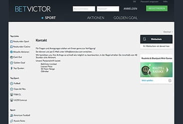 Vorschaubild Support BetVictor