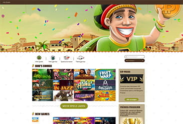 Homepage vom Bob Casino