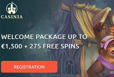 Homepage vom Casinia Casino